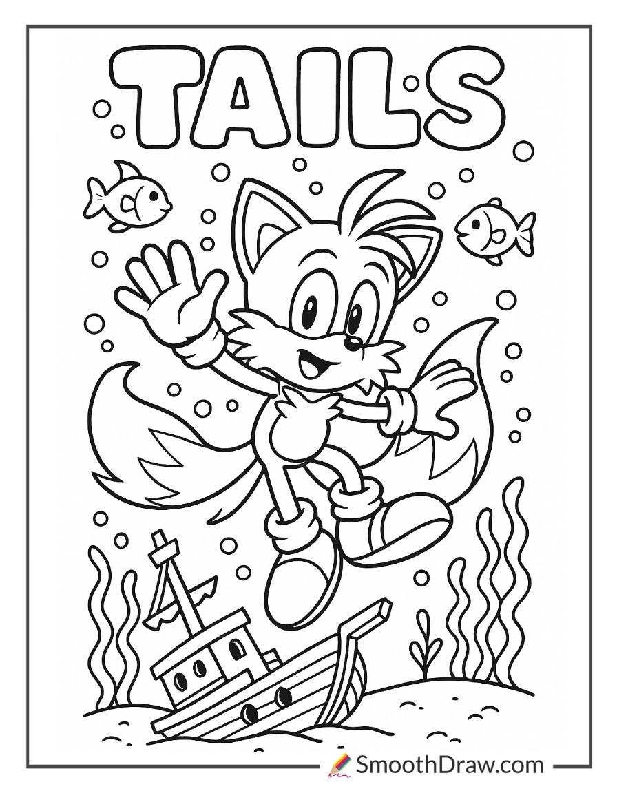 sonic coloring pages tails
