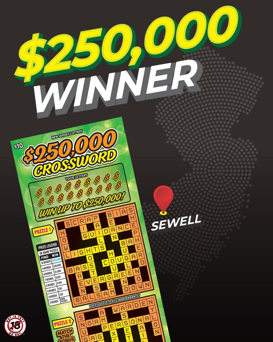  A Big Crossword Win Just Landed In Sewell A Lucky Player Won 250 000 Playing A 10 250 000 Crossword Scratch Offs Ticket Purchased At Wawa On Greentree Road In Sewell It s Proof That