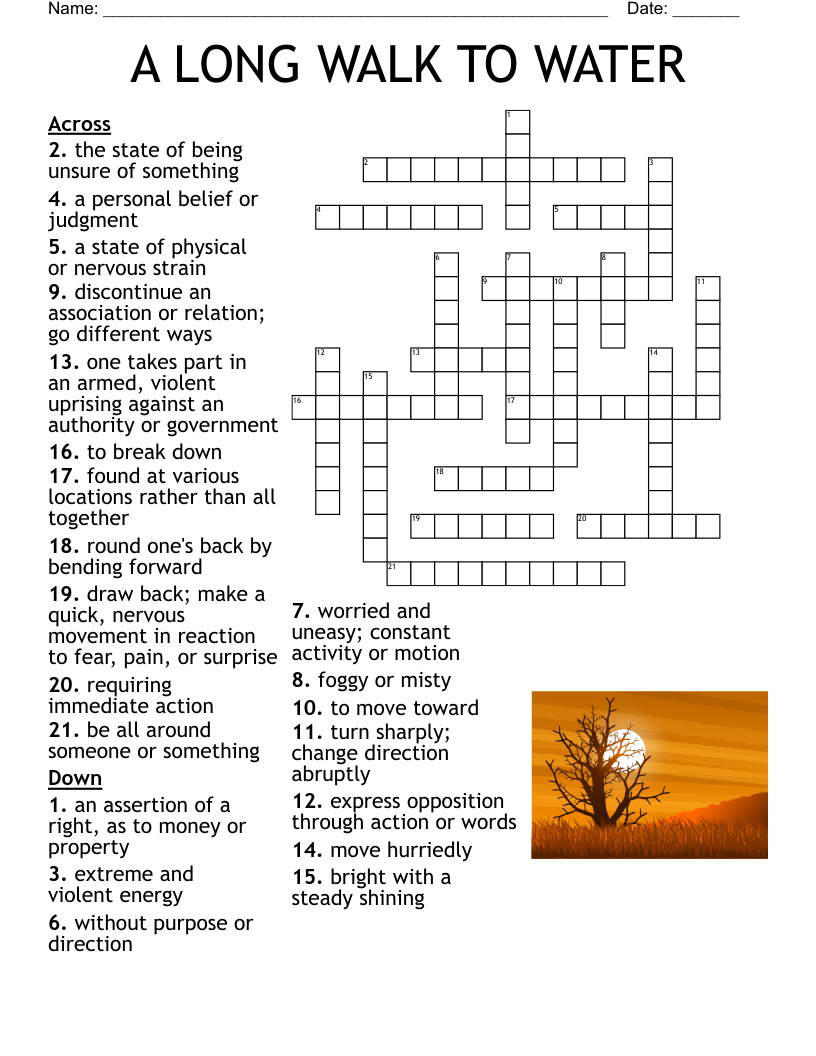 A LONG WALK TO WATER Crossword WordMint