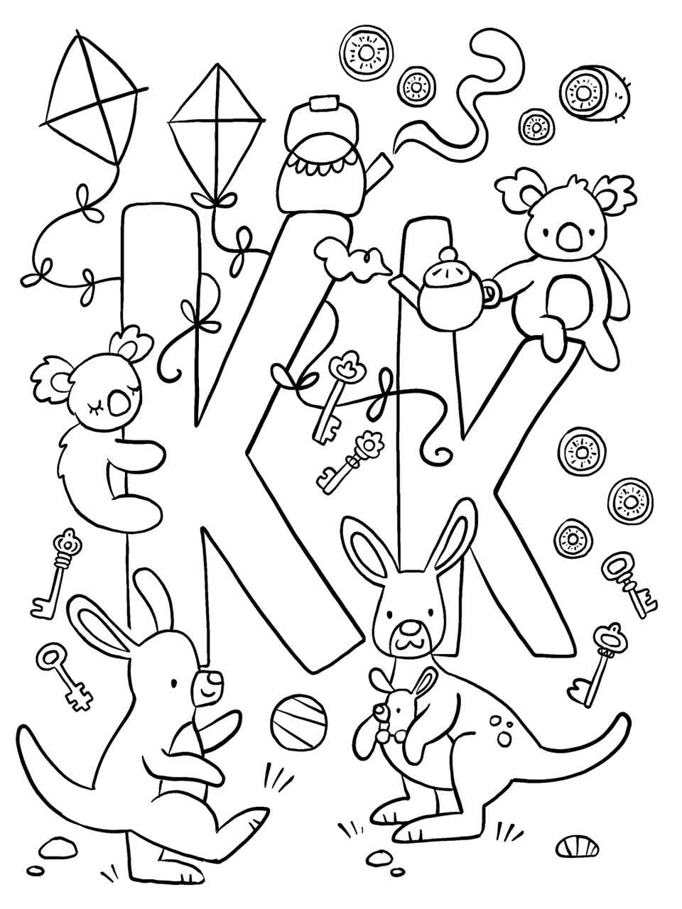 ABC Coloring Page Letter K Etsy Israel ABC Coloring Page Letter K Etsy Israel