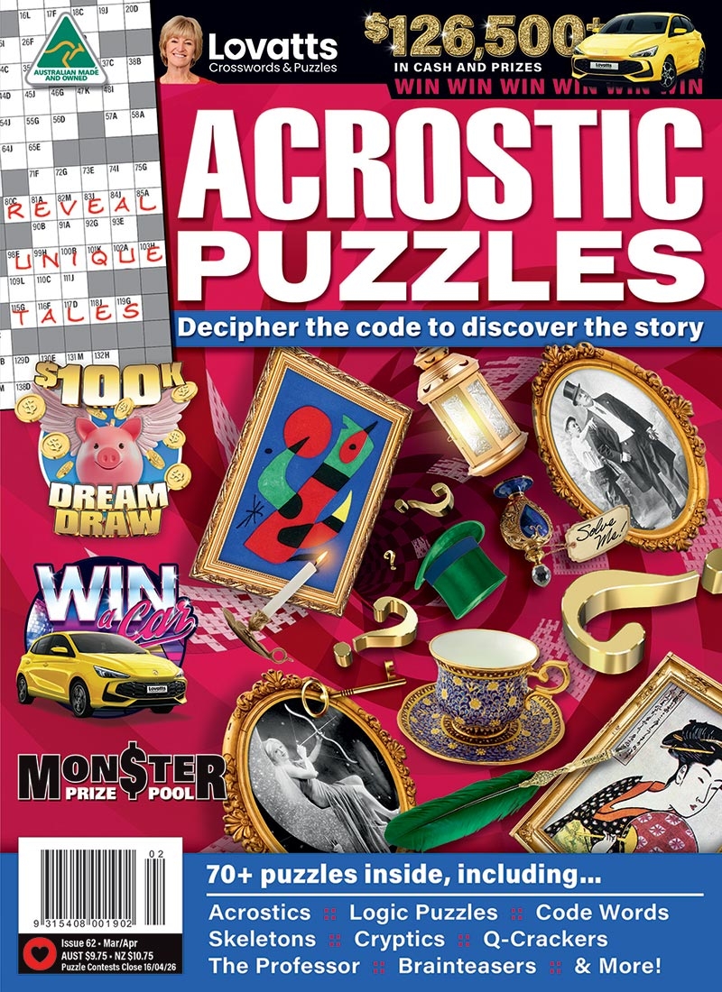 Acrostic Puzzles Magazine Lovatts Crossword Puzzles Games Trivia