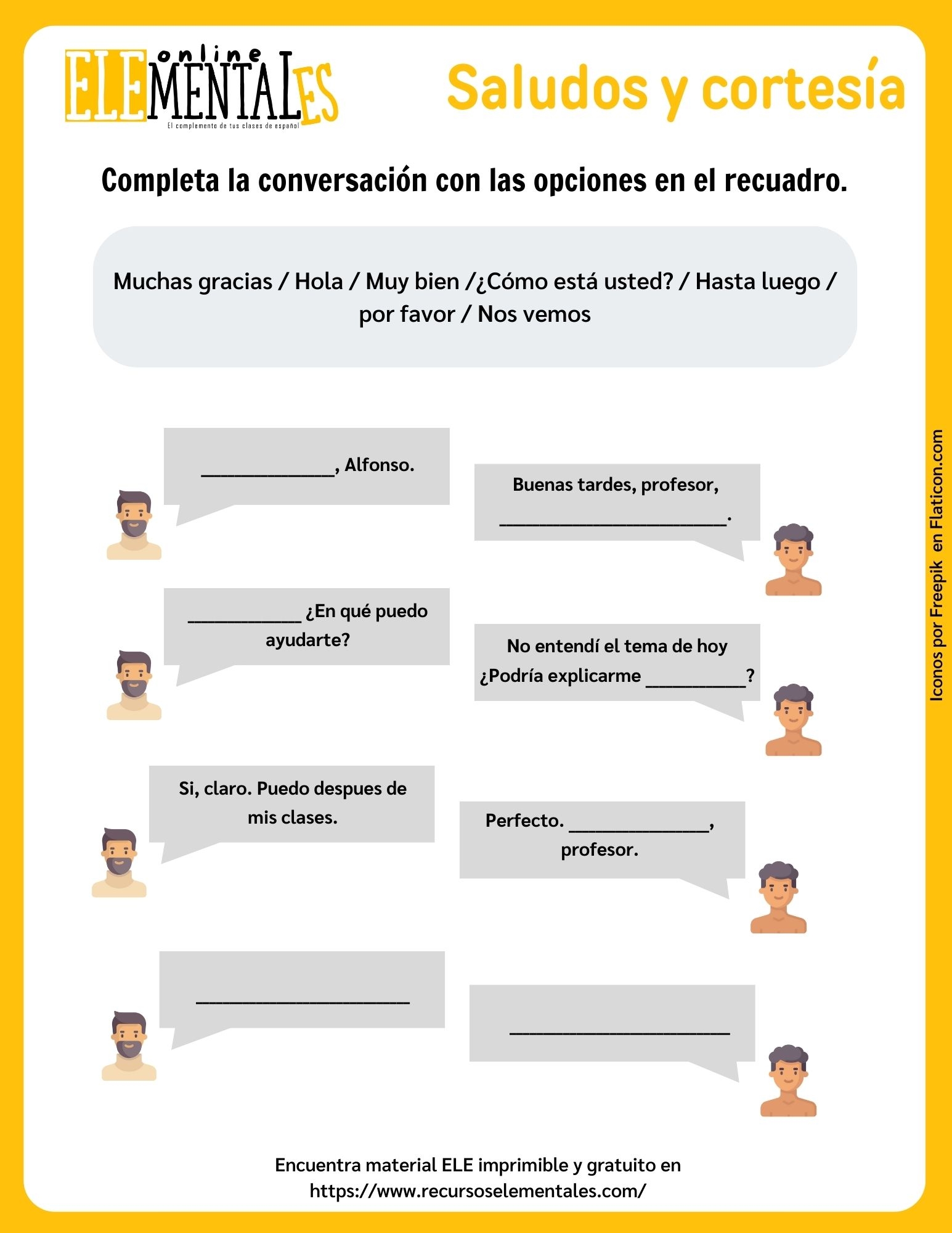 Actividad Online Saludos Cortes a Y Despedida 