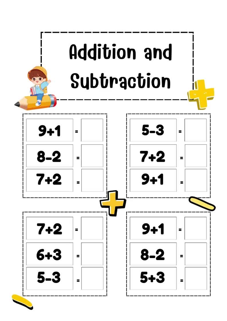 Addition And Subtraction Facts Worksheets Printable For Kids Kindergarten Math Practice 1st Grade Math Etsy Addition And Subtraction Facts Worksheets Printable For Kids Kindergarten Math Practice 1st Grade Math Etsy