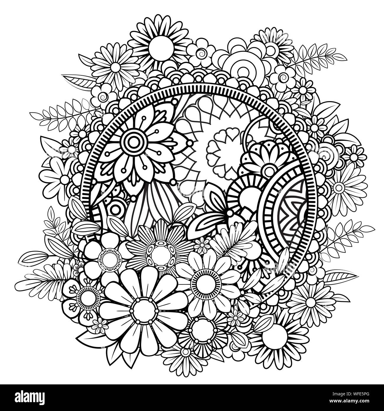 doodle coloring pages for adults