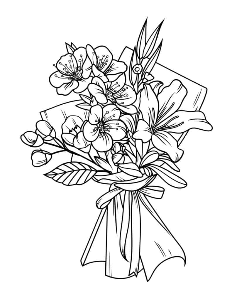 flower bunch coloring pages
