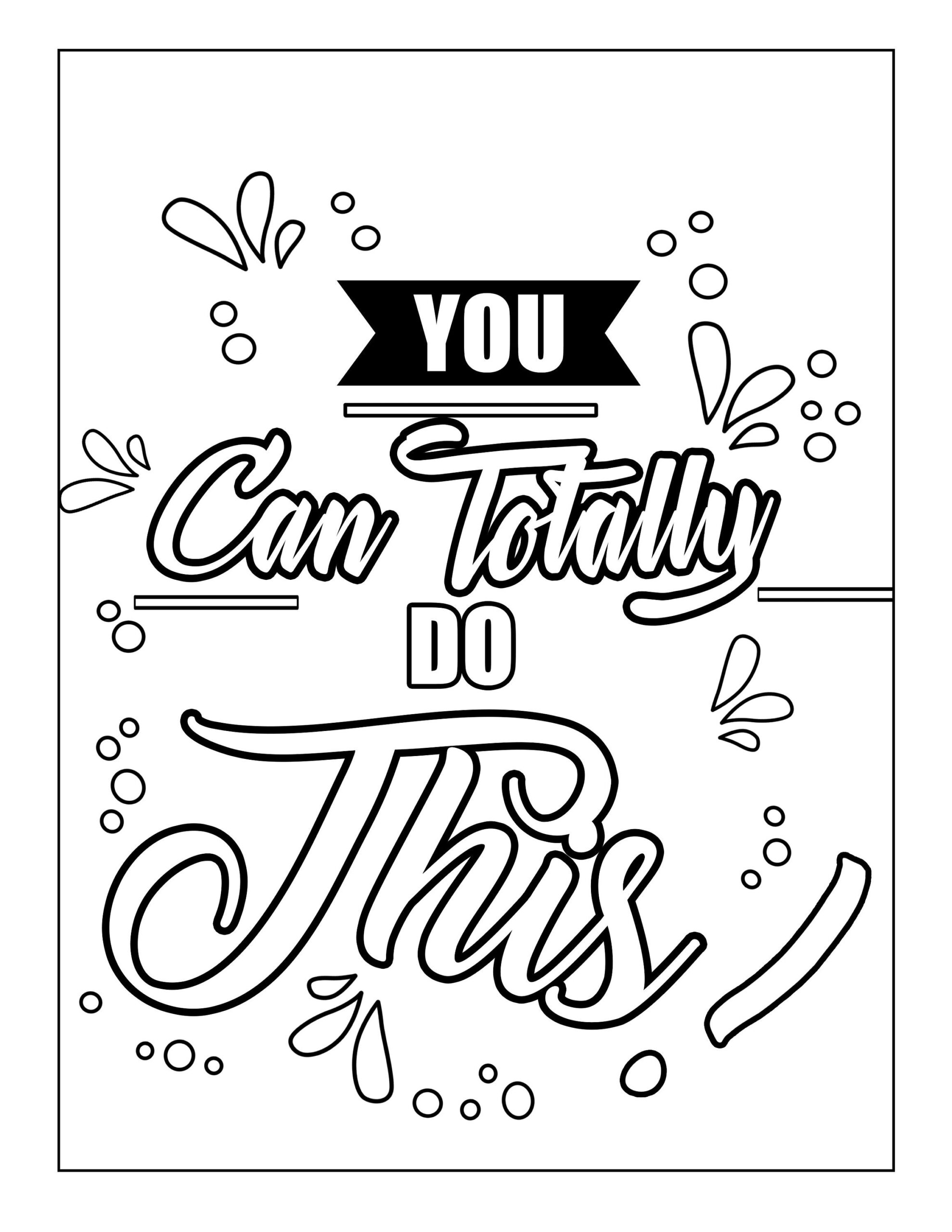 Adult Coloring Pages instant Download Easy Coloring Pages With Inspirational Quotes Printable Etsy