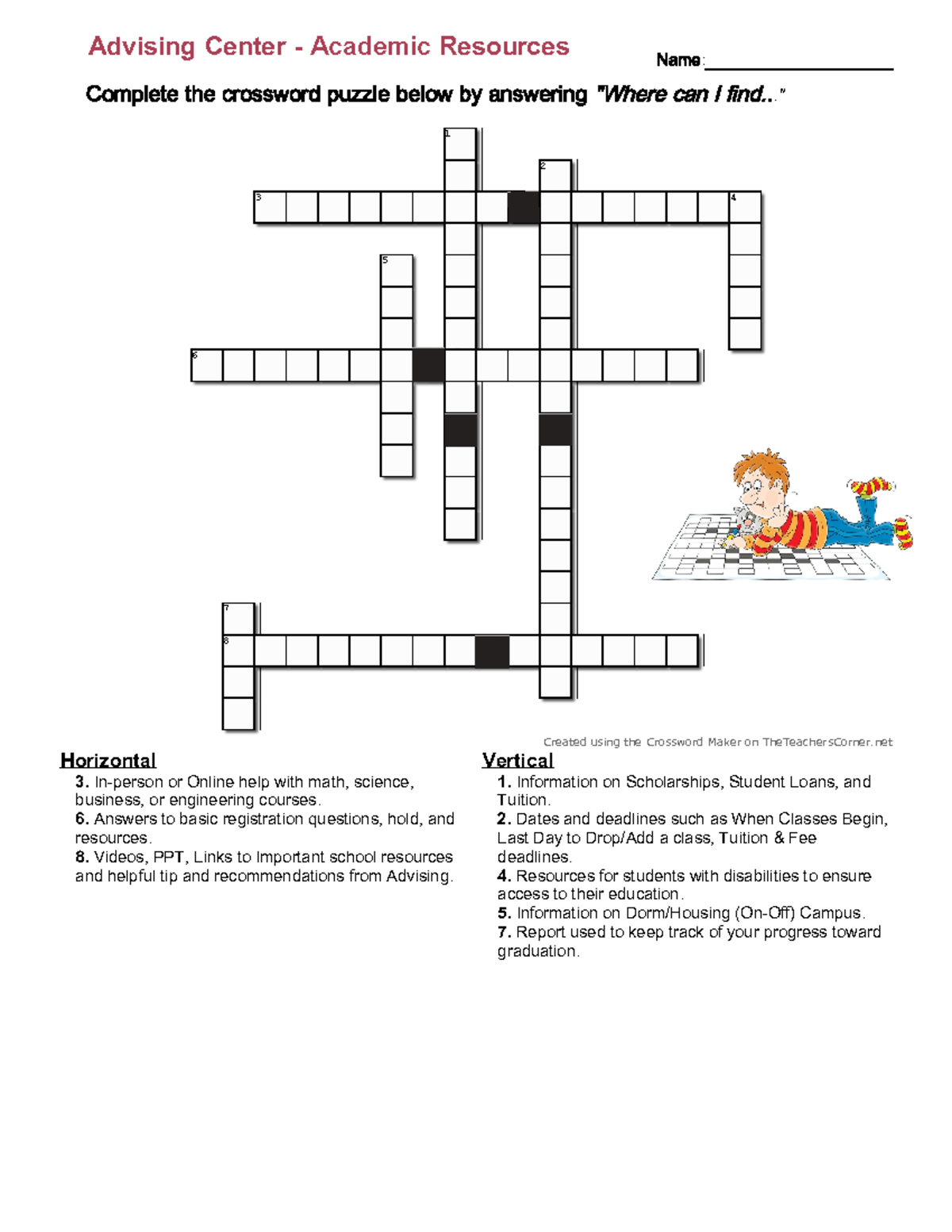 Advising Center Resources Crossword Puzzle Study Guide Studocu Advising Center Resources Crossword Puzzle Study Guide Studocu