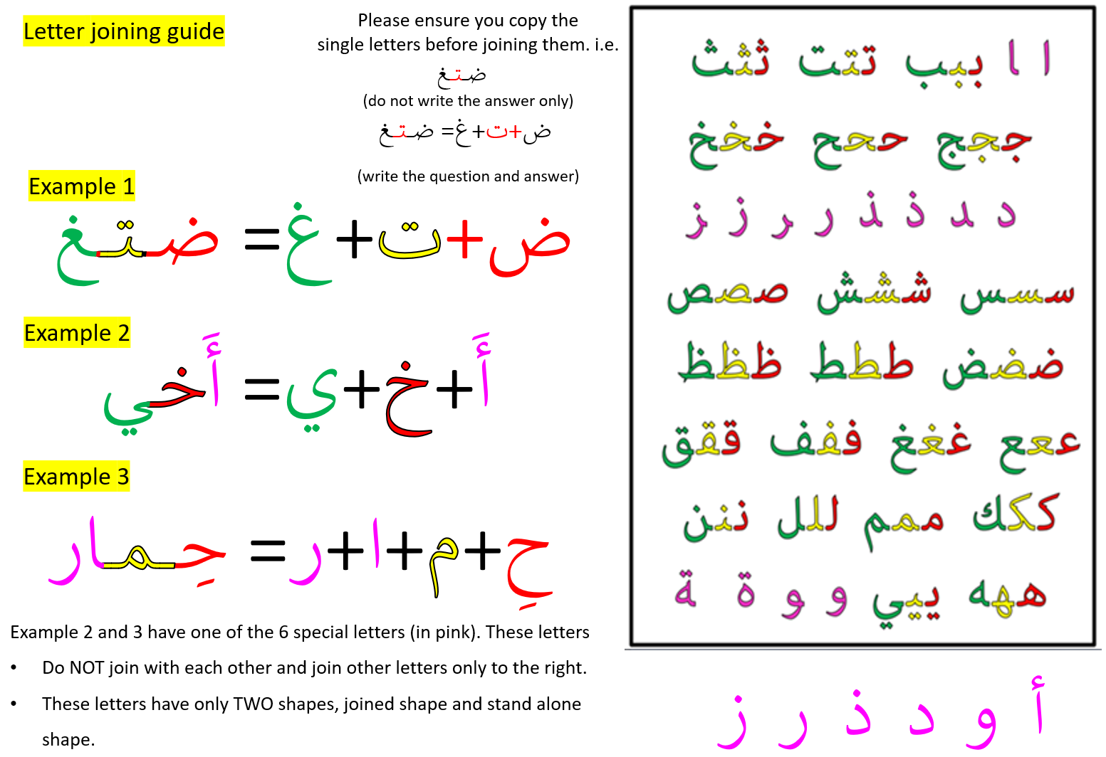 Al Noor Primary School Arabic Homework Al Noor Primary School Arabic Homework