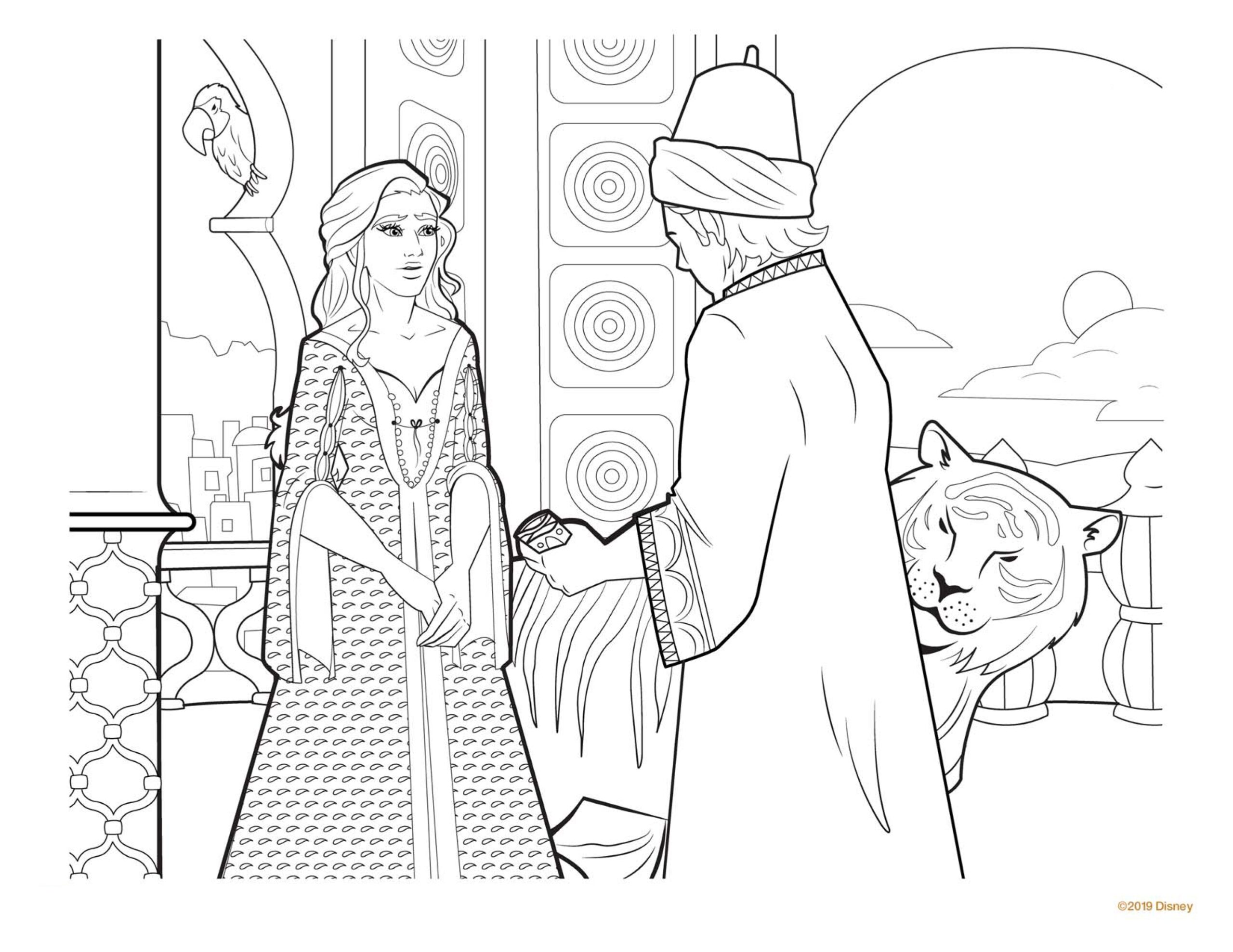 aladdin and jasmine coloring pages