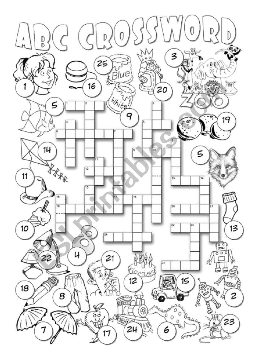 Alphabet Crossword ESL Worksheet By Alenka