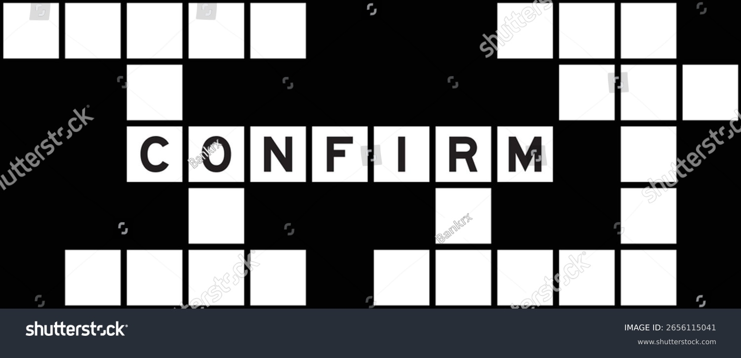 Alphabet Letter Word Confirm On Crossword Stock Vector Royalty Free 2656115041 Shutterstock