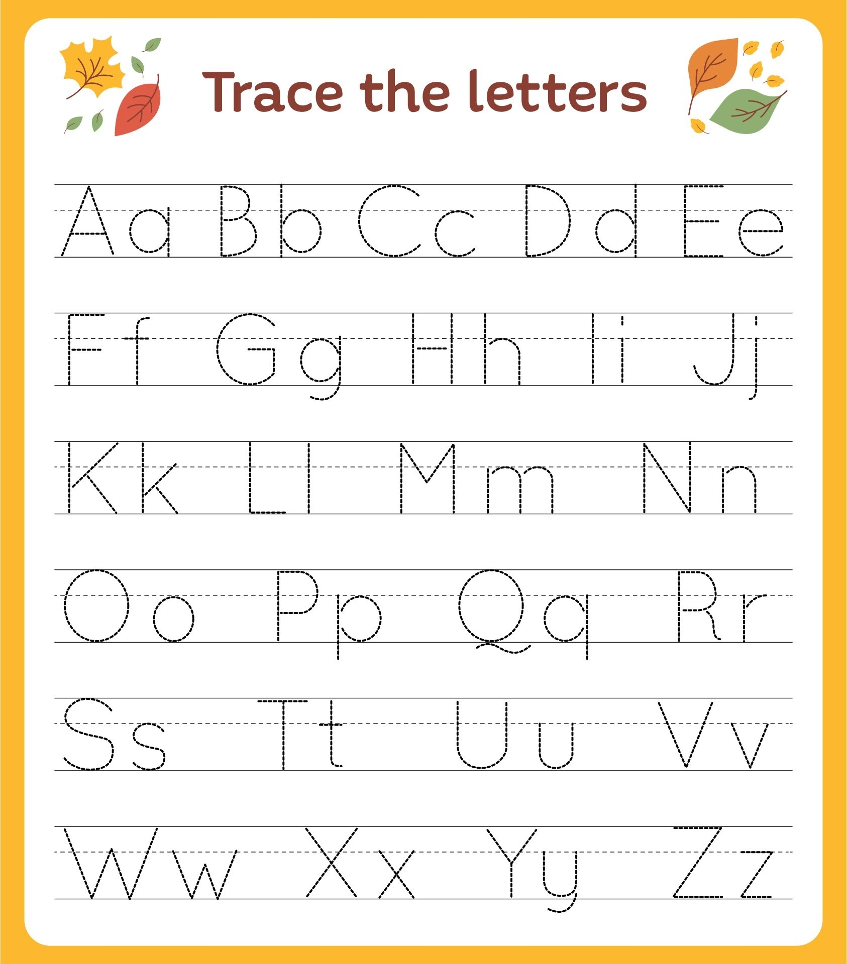 alphabet worksheet for kindergarten