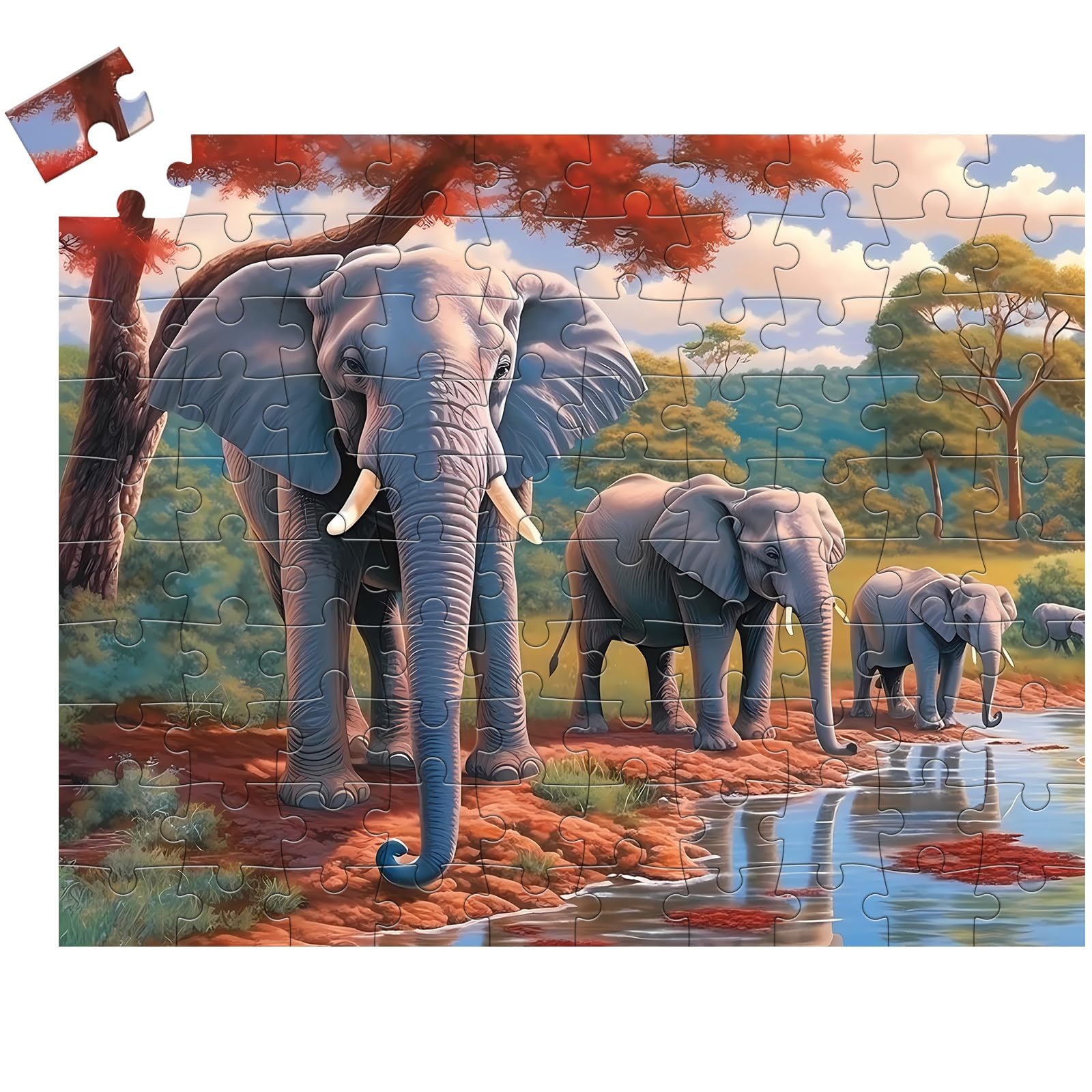 Amazon 100 Piece Big Piece Jigsaw Puzzle For Seniors Elephant Forest Dementia Large Piece Puzzles For Seniors Alzheimer s Activity For Adults Puzzle Best Memory Game For Patiens In Nursing Home 15 X Amazon 100 Piece Big Piece Jigsaw Puzzle For Seniors Elephant Forest Dementia Large Piece Puzzles For Seniors Alzheimer s Activity For Adults Puzzle Best Memory Game For Patiens In Nursing Home 15 X