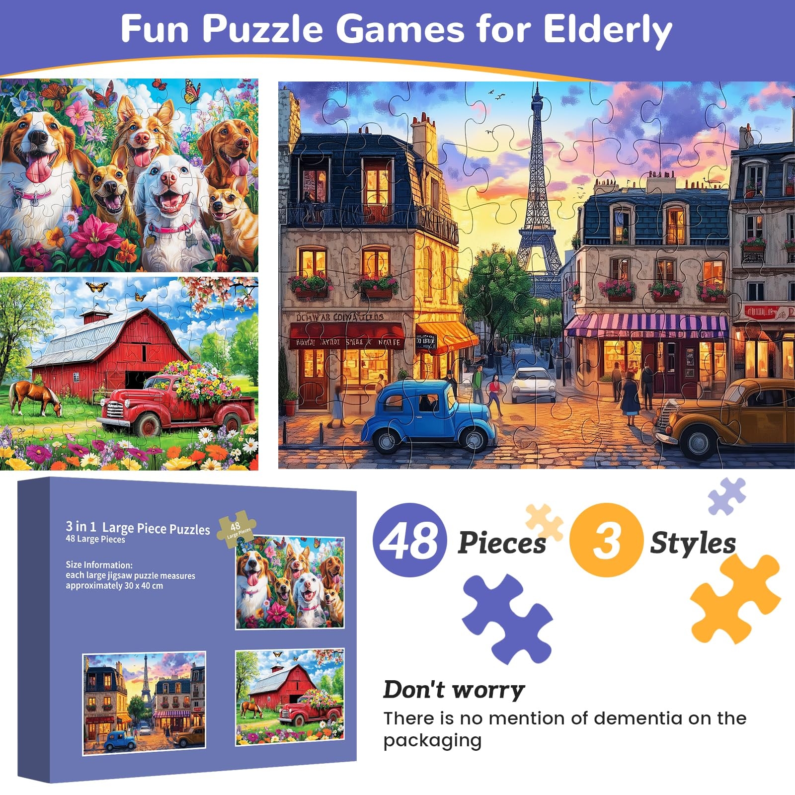 Amazon 3 Packs 48 Large Piece Puzzle For Seniors Dementia Alzheimer s Products Activities For Elderly Adults Easy Puzzle Alzheimer s Memory Cognitive Game Gift For Patient In Nursing Home With 6 Storage Bags Toys Amazon 3 Packs 48 Large Piece Puzzle For Seniors Dementia Alzheimer s Products Activities For Elderly Adults Easy Puzzle Alzheimer s Memory Cognitive Game Gift For Patient In Nursing Home With 6 Storage Bags Toys