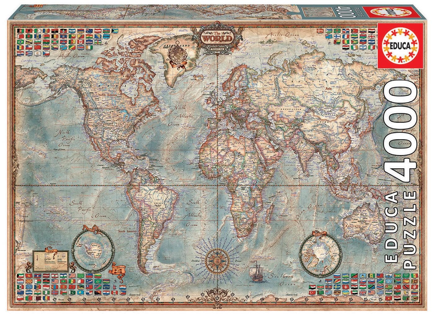 Amazon 4 000 Piece Puzzle The World Map Toys Games