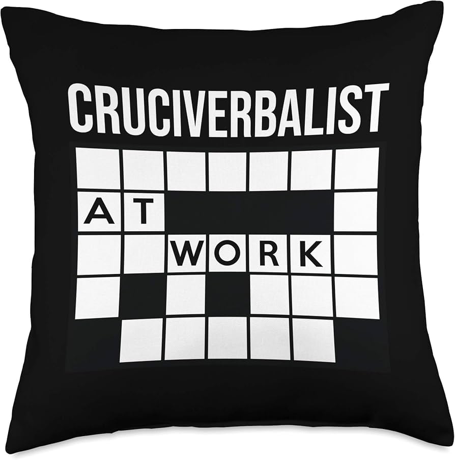 Amazon Cruciverbalist At Work Crossword Clue Solver Puzzle Gift Throw Pillow Home Kitchen