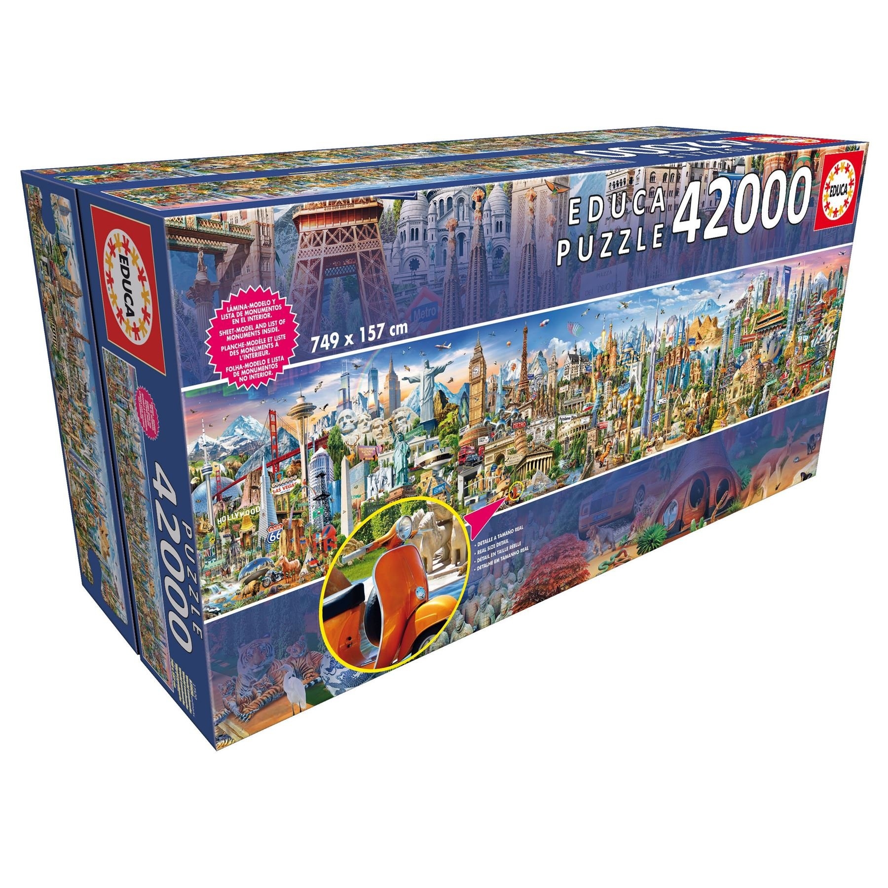 Amazon Educa XXL Puzzle Around The World 42000 Piece Puzzle For Adults Includes Booklet With List Of Monuments 17570 Toys Games