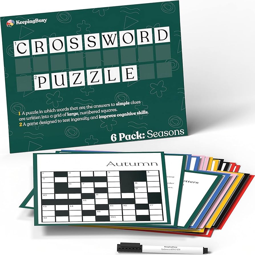 Amazon Keeping Busy Crossword Large Print Adult Puzzle 6 Reusable Sheets Clue Guides Marker Dementia Activities For Seniors Alzheimers Activities For Dementia Patients Best Gifts For Dementia Patients Amazon Keeping Busy Crossword Large Print Adult Puzzle 6 Reusable Sheets Clue Guides Marker Dementia Activities For Seniors Alzheimers Activities For Dementia Patients Best Gifts For Dementia Patients