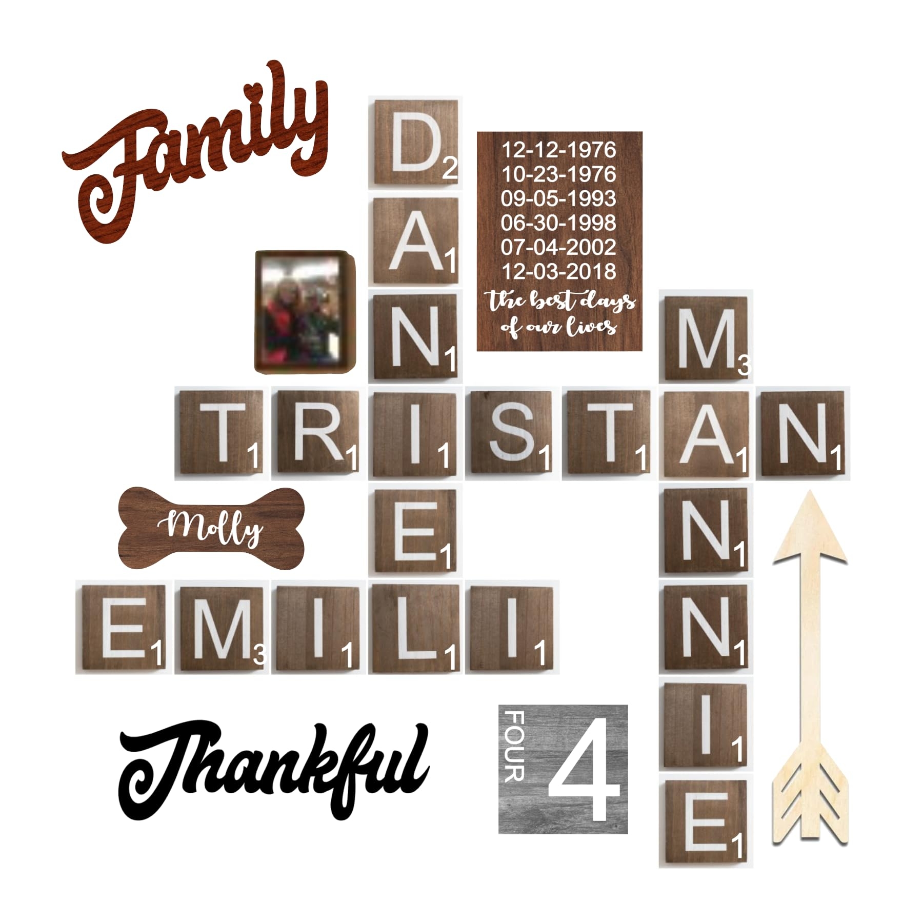 Amazon Large Crossword 5 X 5 Tiles Huge Wooden Ready To Hang 5x5 Tiles Wall Decor Farmhouse Style Crossword Puzzle Pieces Personalized Sign Wooden Letters Patio Lawn Garden