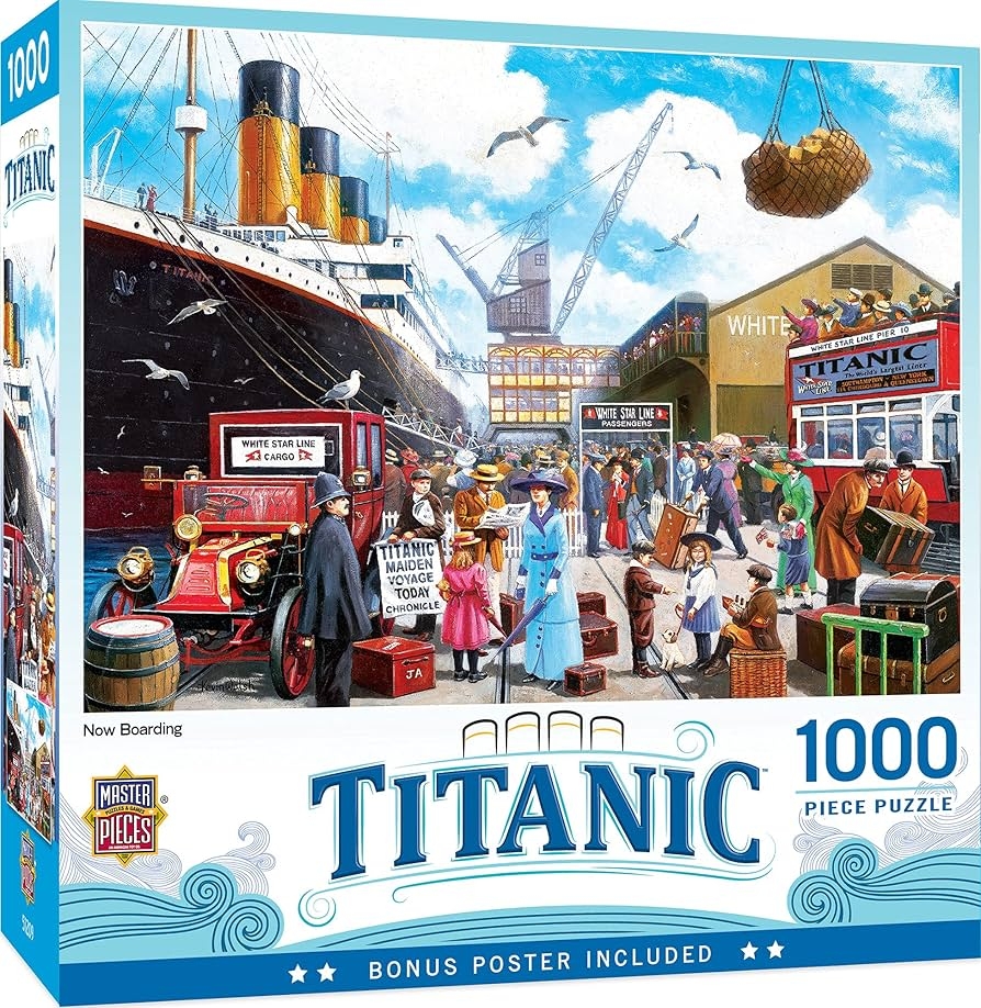 Amazon MasterPieces 1000 Piece Jigsaw Puzzle For Adults Family Or Youth Titanic Boarding 19 25 x26 75 Toys Games
