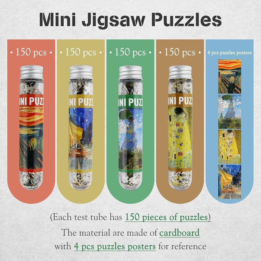 Amazon MISITU Small Jigsaw Puzzles For Adults Challenging Puzzles Small Puzzles Mini Jigsaw Puzzles Micro Puzzels 150 Pieces Tiny Puzzle Classical Art Puzzle Travel Puzzle 6 X 4 Inch 4 Packs Toys Games Amazon MISITU Small Jigsaw Puzzles For Adults Challenging Puzzles Small Puzzles Mini Jigsaw Puzzles Micro Puzzels 150 Pieces Tiny Puzzle Classical Art Puzzle Travel Puzzle 6 X 4 Inch 4 Packs Toys Games
