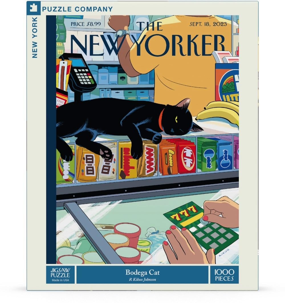 Amazon New York Puzzle Company New Yorker Bodega Cat 1000 Piece Jigsaw Puzzle For Adults By R Kikuo Johnson Toys Games