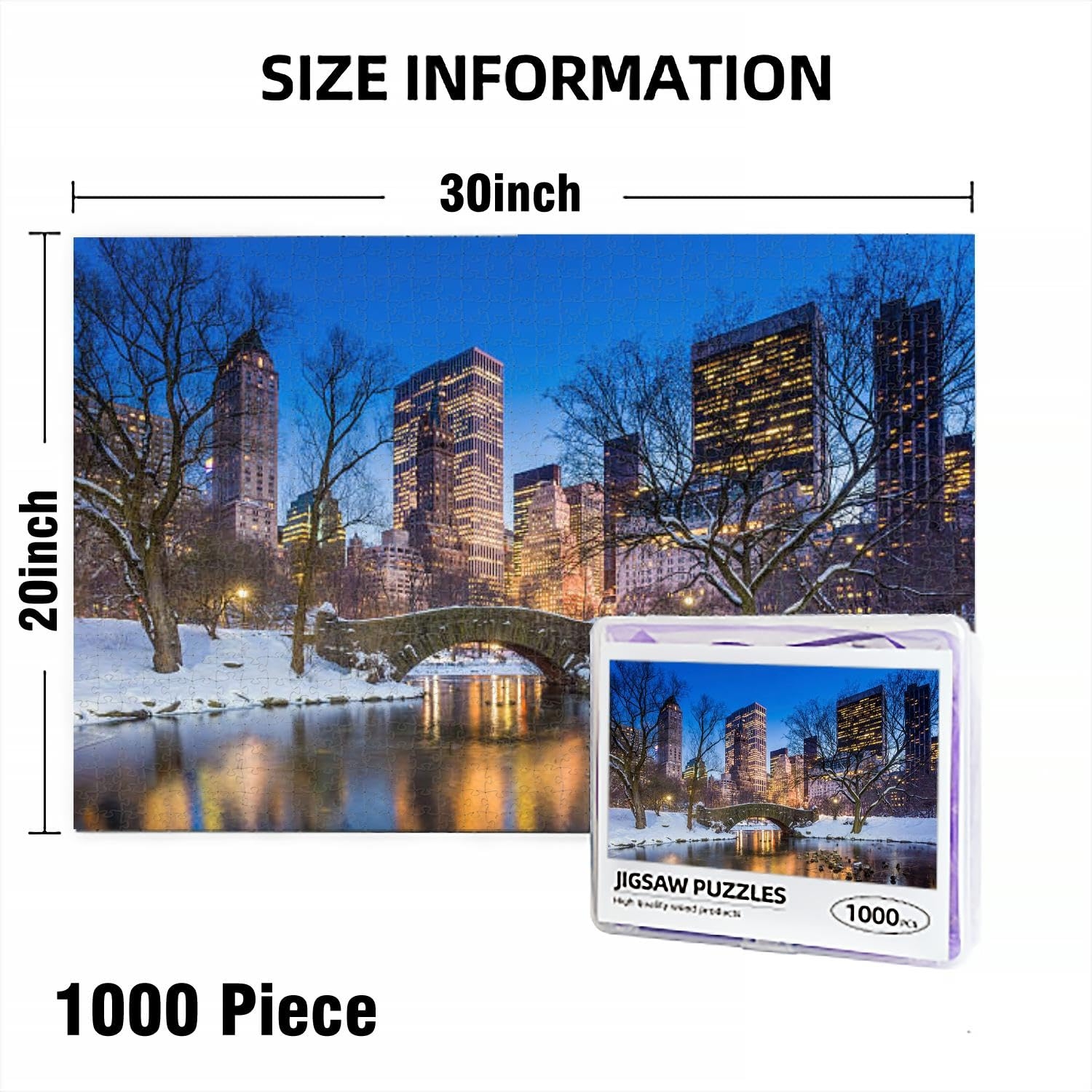 Amazon Puzzles For Adults 1000 Pieces Jigsaw Puzzles Bridge Winter Central Park Puzzles Clearance Big Large Puzzles Difficult Cool Hard Puzzles For Adults Toys Games