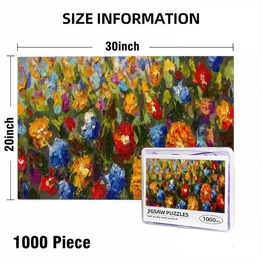 Amazon Puzzles For Adults 1000 Pieces Jigsaw Puzzles Original Handmade Abstract Oil Painting Bright Flowers Made Puzzles Clearance Big Large Puzzles Difficult Cool Hard Puzzles For Adults Toys Games