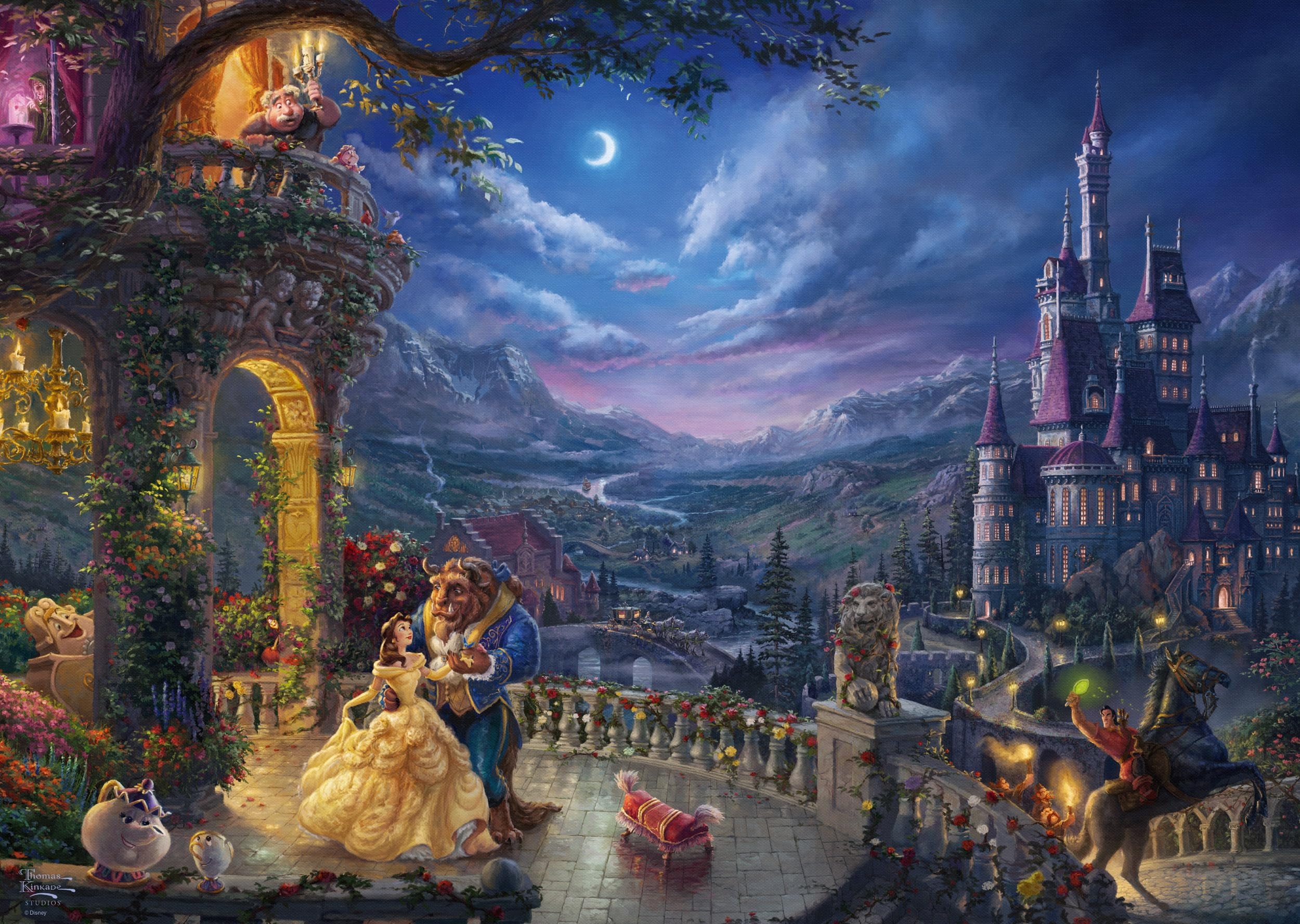 Amazon Schmidt Thomas Kinkade Disney Beauty And The Beast Puzzle 1000pc Puzzle Ages 12 1 Players Kinkade Thomas Toys Games