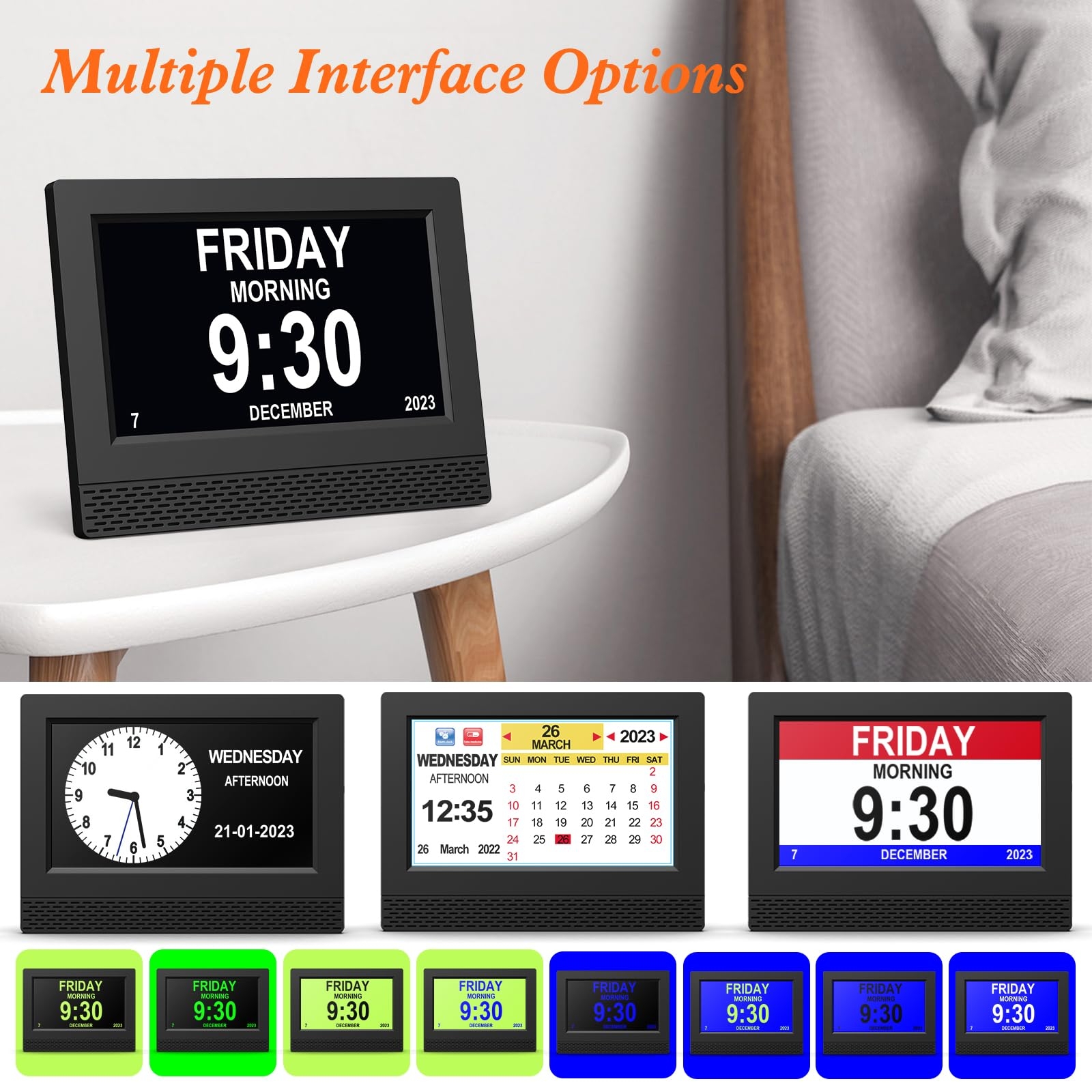 Amazon SENXINGYAN Digital Calendar Alarm Clock 7 HD Large Screen Display New Multiple Clock Modes Auto Dimming Clock Non Abbreviated Day Date For Alzheimer s And Dementia Memory Loss Impaired Vision Home Kitchen Amazon SENXINGYAN Digital Calendar Alarm Clock 7 HD Large Screen Display New Multiple Clock Modes Auto Dimming Clock Non Abbreviated Day Date For Alzheimer s And Dementia Memory Loss Impaired Vision Home Kitchen