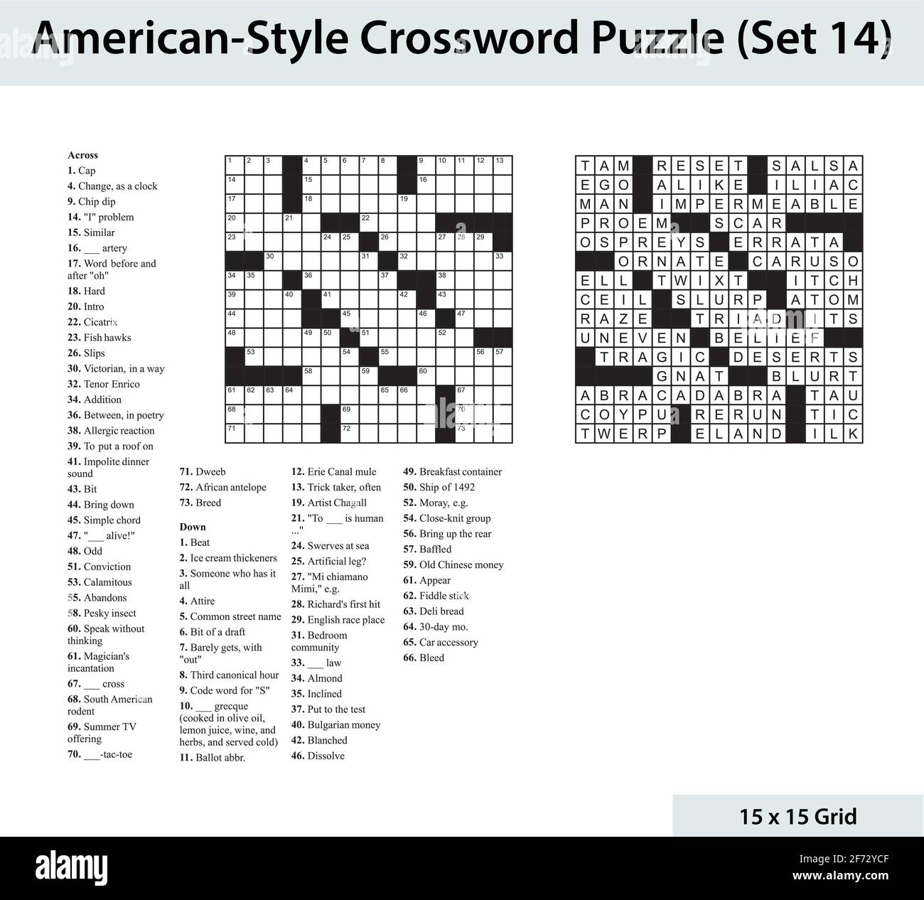 American Style Crossword Puzzle With A 15 X 15 Grid Includes Blank Crossword Grid Clues And Solution Stock Vector Image Art Alamy American Style Crossword Puzzle With A 15 X 15 Grid Includes Blank Crossword Grid Clues And Solution Stock Vector Image Art Alamy