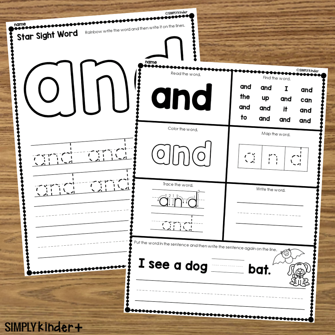 And Sight Word Printable Activities Simply Kinder Printable Membership