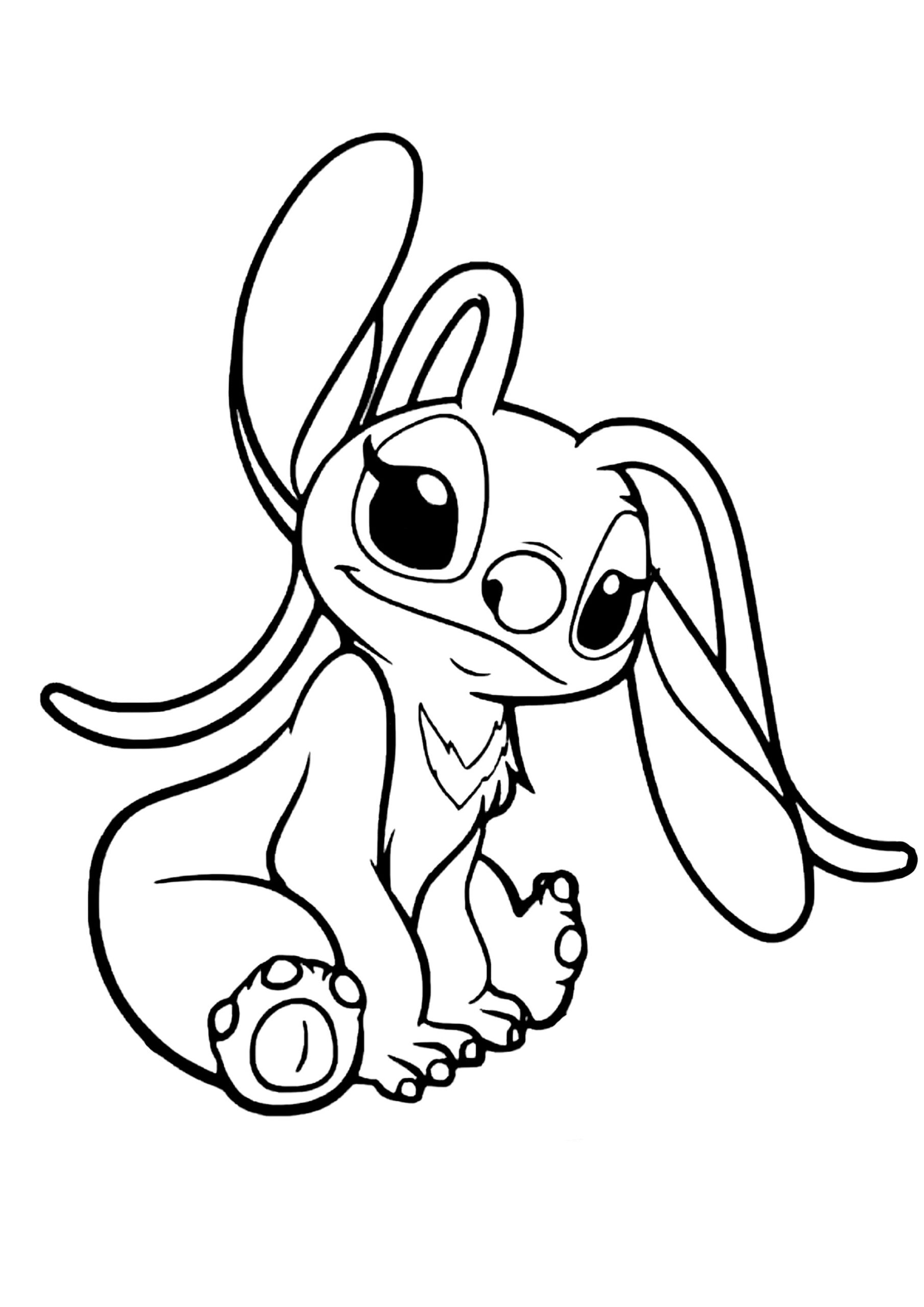 Angel Beautiful Drawing With Thick Lines Lilo And Stitch Coloring Pages