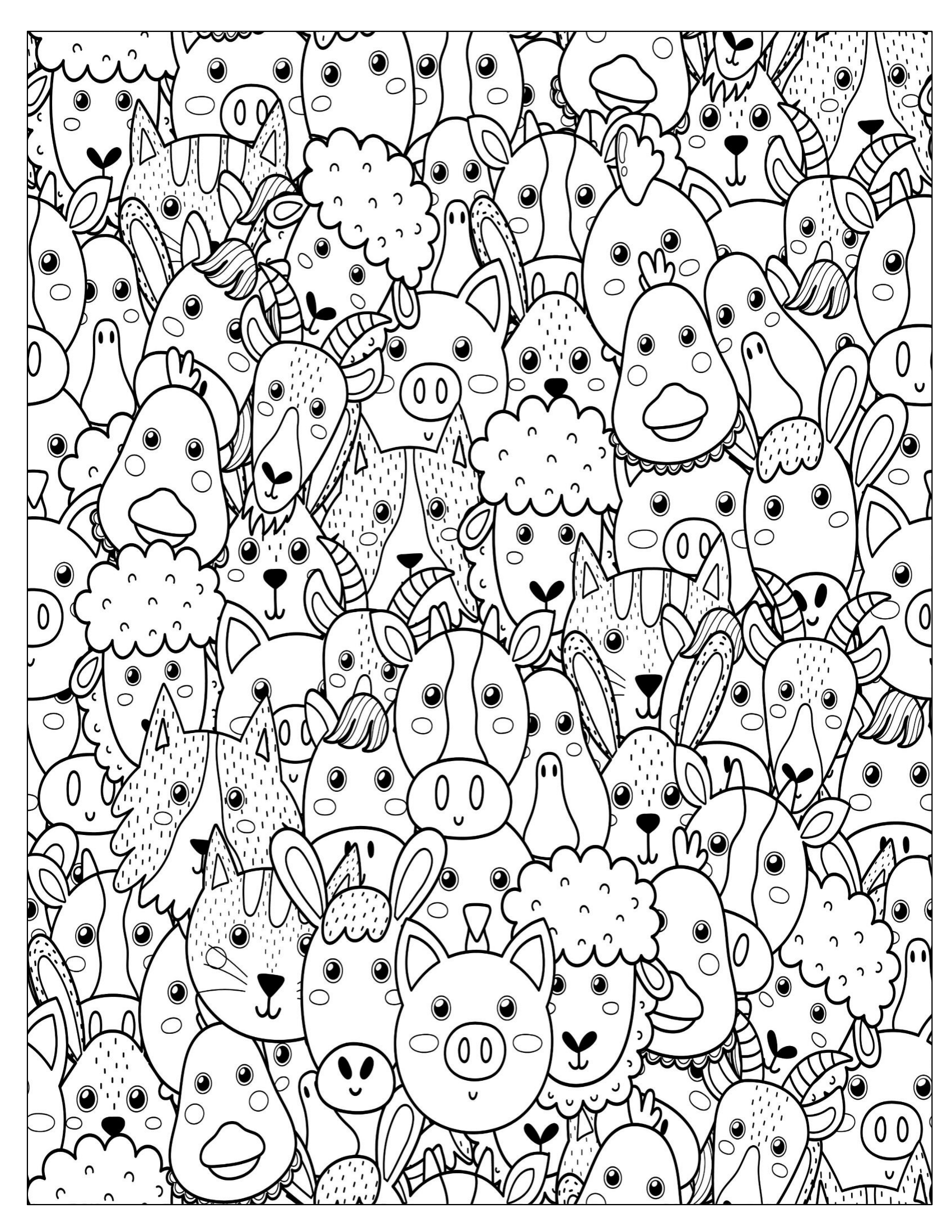 Animals Doodles Coloring Pages Teaching Resources Animals Doodles Coloring Pages Teaching Resources