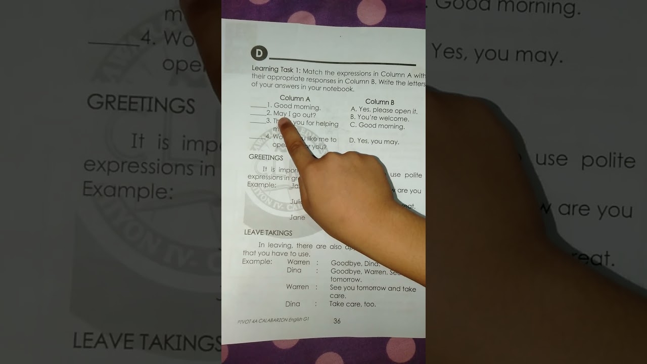 Appropriate Response Match Column A To Column B YouTube Appropriate Response Match Column A To Column B YouTube
