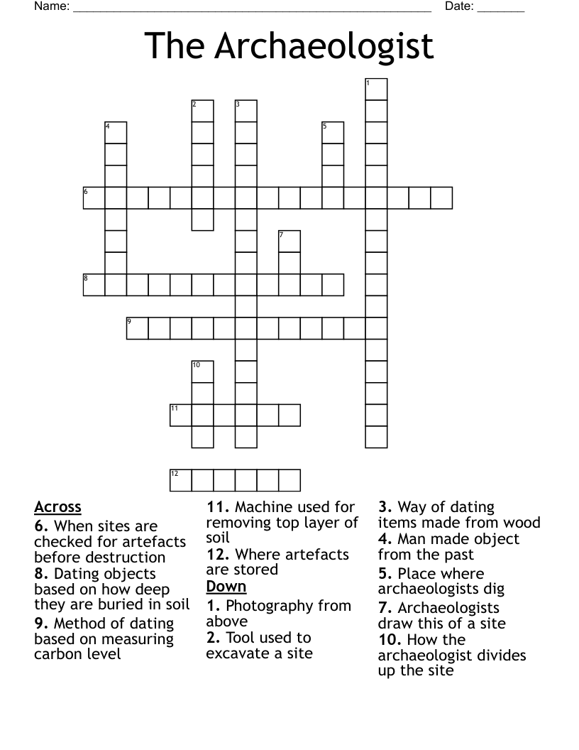 Archaeology Crossword Puzzle WordMint