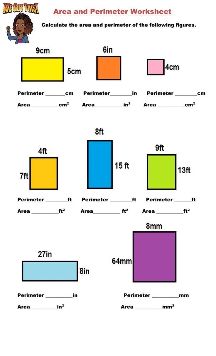 perimeter and area worksheets
