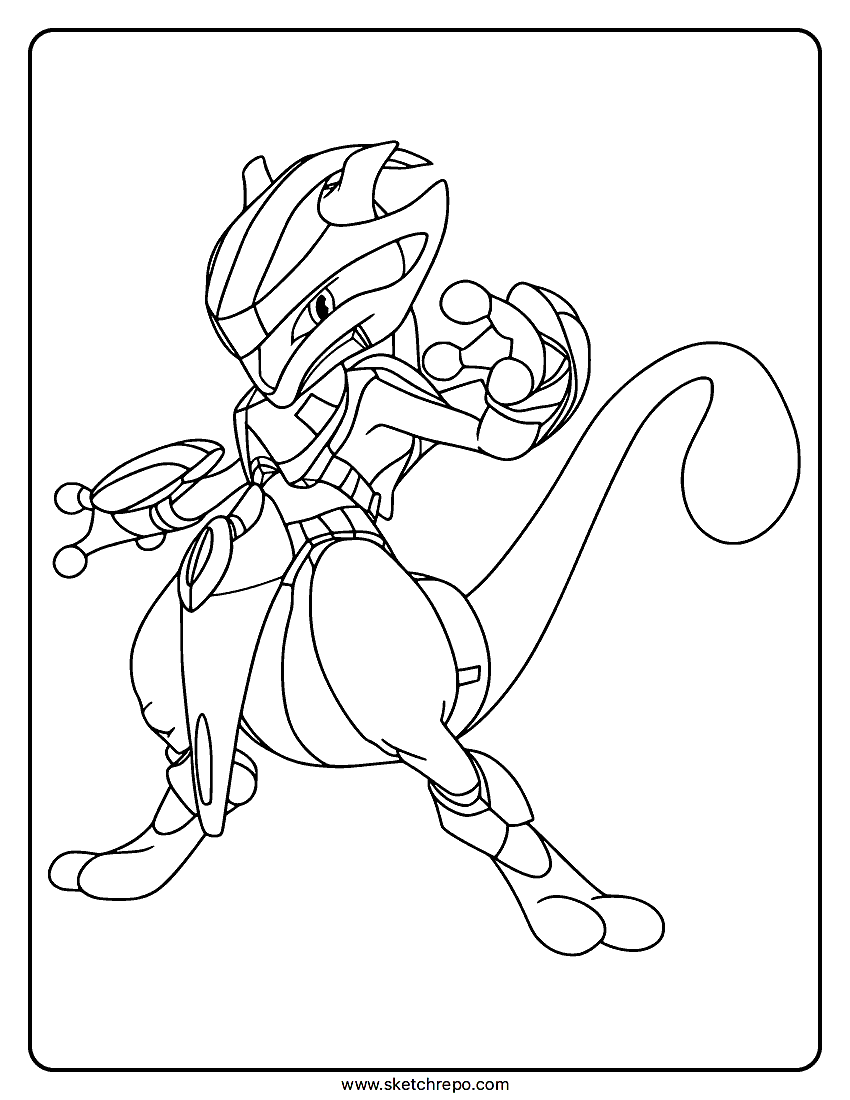 Armored Mewtwo Coloring Page Sketch Repo Armored Mewtwo Coloring Page Sketch Repo