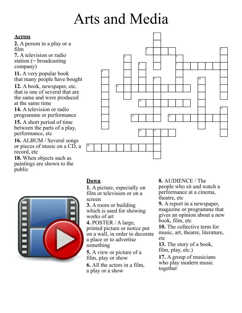 Arts And Media Crossword WordMint