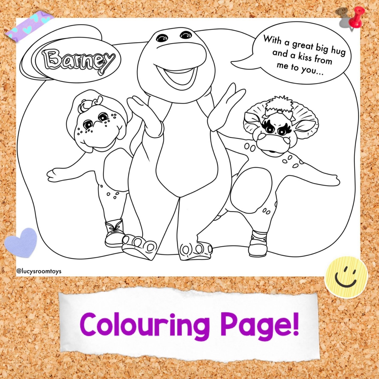 Barney Colouring Page Lucy s Room Barney Colouring Page Lucy s Room