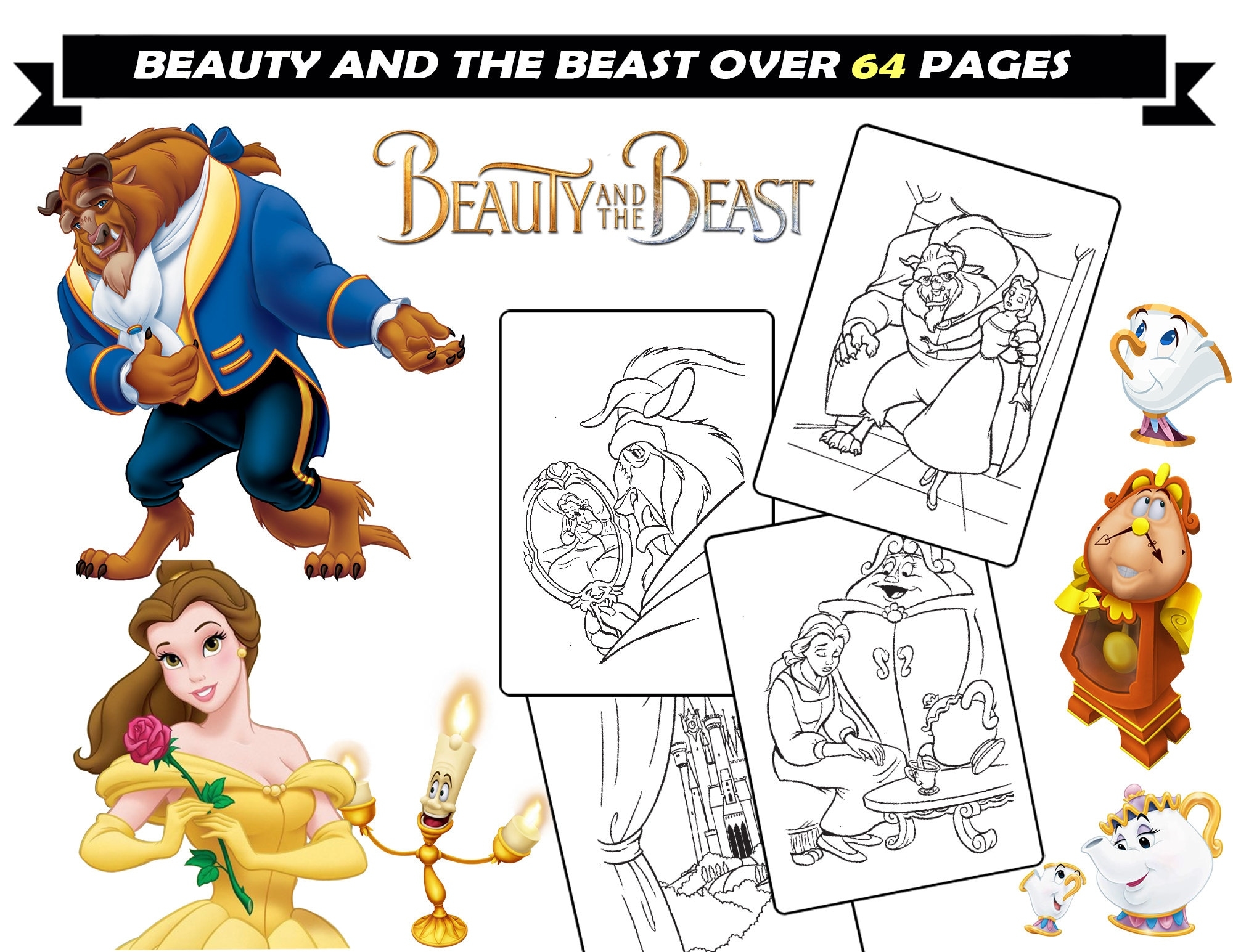 beauty beast coloring pages