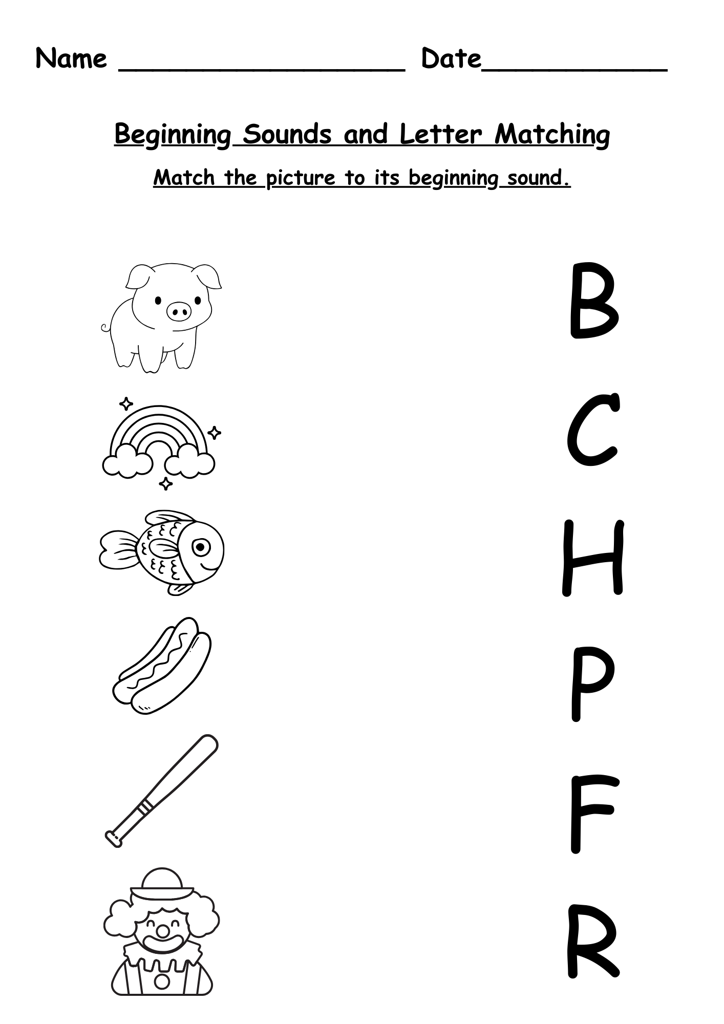 kindergarten worksheets letter sounds