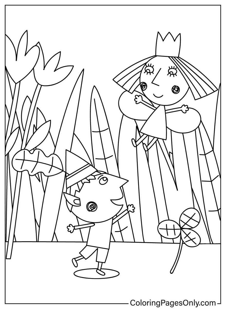 ben and holly coloring pages