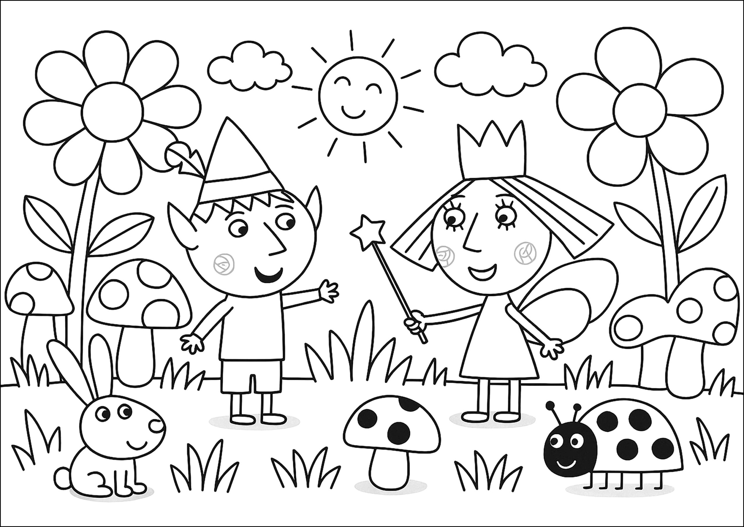 Ben And Holly In The Enchanted Garden Ben And Holly s Little Kingdom Coloring Pages