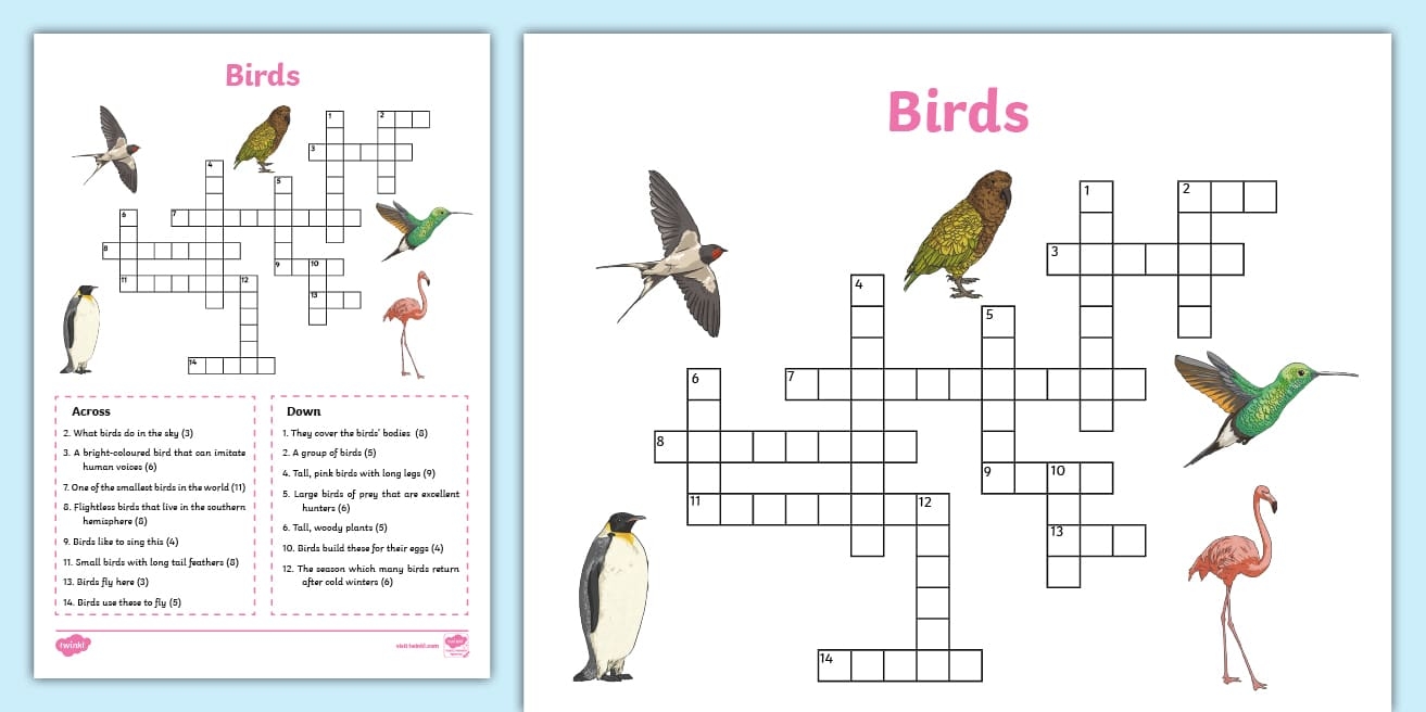Bird Crossword Puzzle