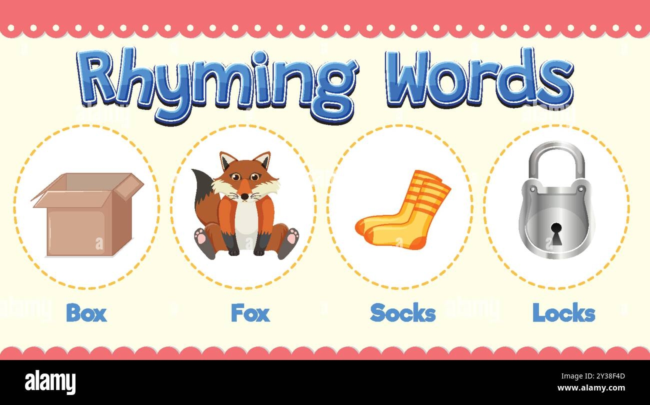 Box Fox Socks And Locks Rhyming Words Stock Vector Image Art Alamy
