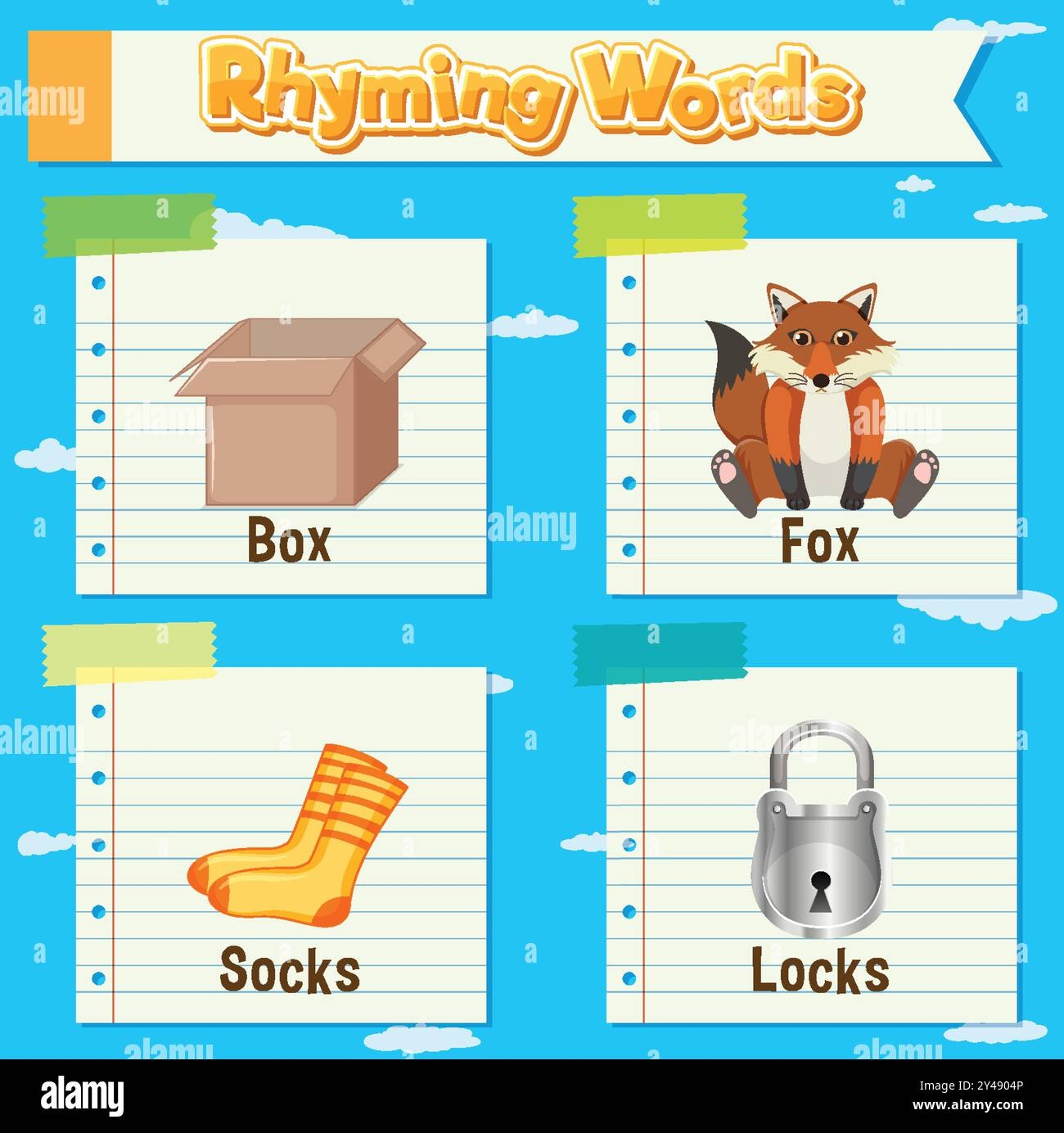 Box Fox Socks And Locks Rhyming Words Stock Vector Image Art Alamy