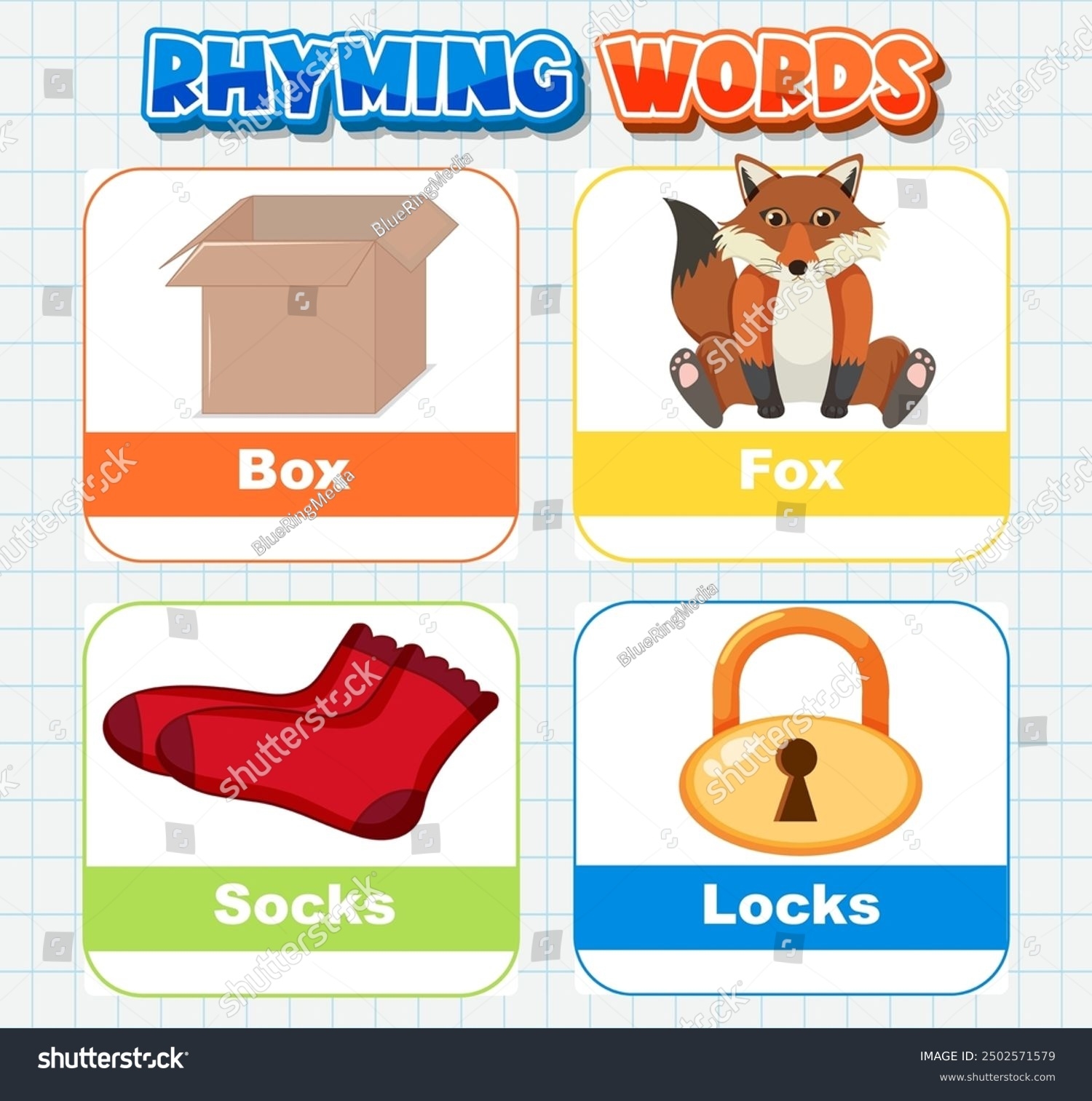 Box Fox Socks Locks Rhyming Words Stock Vector Royalty Free 2502571579 Shutterstock