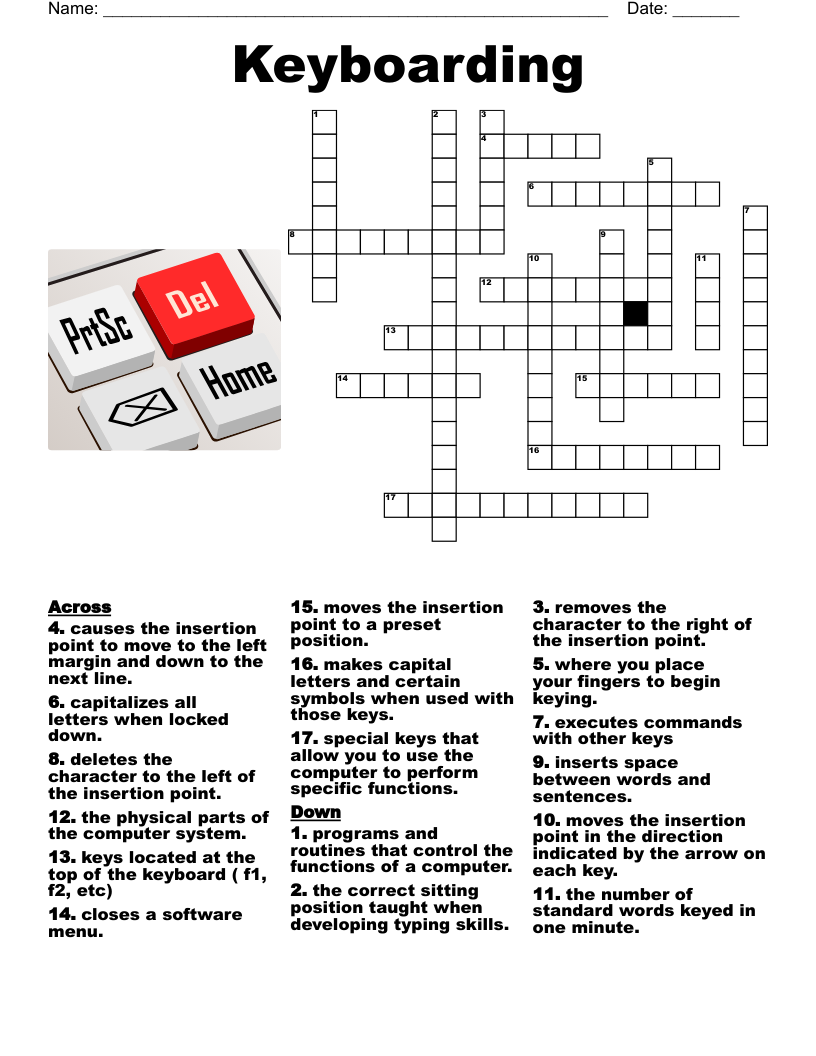 Brett s Keyboarding Terms Part 2 Crossword WordMint