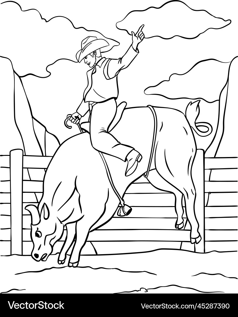 cowboy scene coloring book bull cowboy scene coloring book bull